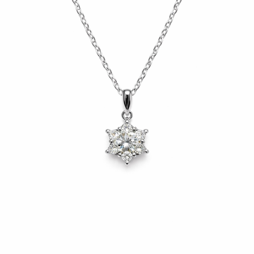 1 CT Moissanite Diamond Snowflake Necklace